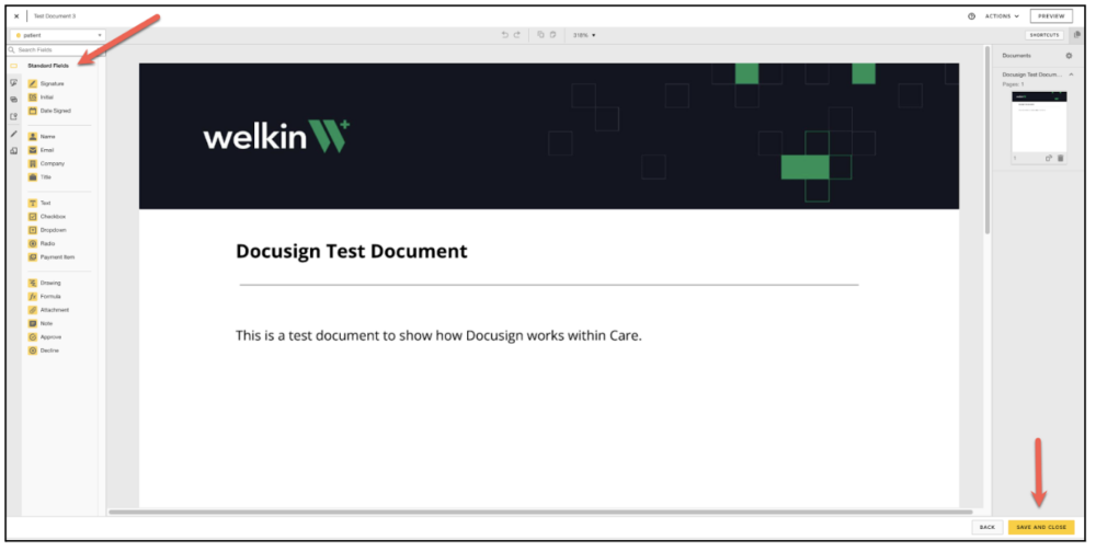 DocuSign Creating Templates Welkin Health